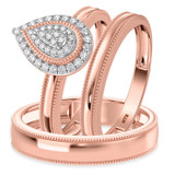 Photo of Hansel 1/7 ct tw. Lab Grown Diamond Pear Cluster Trio Set 14K Rose [BT2478R-C000]