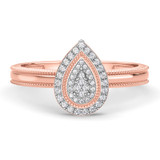 Photo of Hansel 1/7 ct tw. Lab Grown Diamond Pear Cluster Trio Set 14K Rose [BT2478RE-C000]