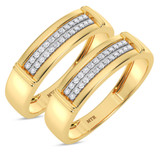 Photo of Omella 1/5 ct tw. Lab Grown Diamond Same Sex Mens Band Set 14K Yellow [WM2485Y]