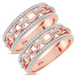 Photo of Hartwin 1/2 ct tw. Lab Grown Diamond Same Sex Ladies Band Set 10K Rose [WL2483R]