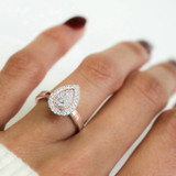 Photo of Hansel 1/7 ct tw. Lab Grown Diamond Pear Cluster Engagement Ring 14K Rose Gold [BT2478RE-C000]