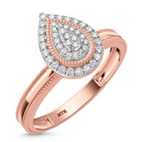 Photo of Hansel 1/7 ct tw. Lab Grown Diamond Pear Cluster Engagement Ring 14K Rose Gold [BT2478RE-C000]