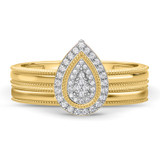 Photo of Hansel 1/7 ct tw. Lab Grown Diamond Pear Cluster Bridal Set 14K Yellow [BR2478Y-C000]