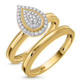 Photo of Hansel 1/7 ct tw. Lab Grown Diamond Pear Cluster Bridal Set 14K Yellow [BR2478Y-C000]