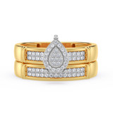 Photo of Omella 1/5 ct tw. Lab Grown Diamond Pear Cluster Bridal Set 14K Yellow [BR2487Y-C000]