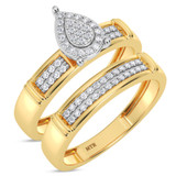 Photo of Omella 1/5 ct tw. Lab Grown Diamond Pear Cluster Bridal Set 14K Yellow [BR2487Y-C000]