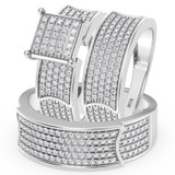 Photo of Berthold 1 ct tw. Lab Grown Diamond Princess Cluster Trio Set 10K White [BT2484W-C000]