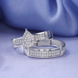 Photo of Omella 1/4 ct tw. Lab Grown Diamond Pear Cluster Trio Set 10K White [BT2487W-C000]