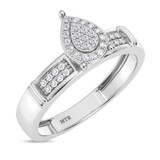 Photo of Omella 1/4 ct tw. Lab Grown Diamond Pear Cluster Trio Set 10K White [BT2487WE-C000]