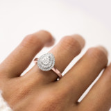 Photo of Ignaz 1/5 ct tw. Lab Grown Diamond Pear Cluster Engagement Ring 10K Rose Gold [BT2474RE-C000]