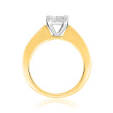 Photo of Elegance 1 ct tw. Lab Grown Diamond Princess Cluster Engagement Ring 14K Yellow Gold [BT2527YE-C000]