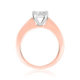 Photo of Elegance 1 ct tw. Lab Grown Diamond Princess Cluster Engagement Ring 14K Rose Gold [BT2527RE-C000]