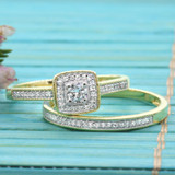 Photo of Bridgette 1/3 ct tw. Lab Grown Diamond Cushion Cluster Bridal Set 14K Yellow [BR2519Y-C000]