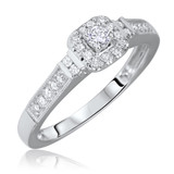 Photo of Enchanted 3/8 ct tw. Lab Grown Diamond Cushion Cluster Trio Set 14K White [BT2521WE-C000]