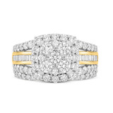 Photo of Louise 2 1/4 ct tw. Lab Grown Diamond Cushion Cluster Bridal Set 14K Yellow [BR2529Y-C000]