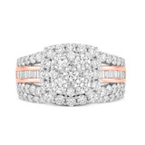 Photo of Louise 2 1/4 ct tw. Lab Grown Diamond Cushion Cluster Bridal Set 14K Rose [BR2529R-C000]