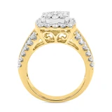 Photo of Louise 2 1/4 ct tw. Lab Grown Diamond Cushion Cluster Bridal Set 10K Yellow [BT2529YE-C000]