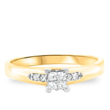 Photo of Amor 1/3 ct tw. Lab Grown Diamond Princess Cluster Bridal Set 10K Yellow [BT2506YE-C000]