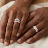 Photo of Princess Oshun 1/2 ct tw. Lab Grown Diamond Princess Cluster Trio Set 14K Rose [BT2509R-C000]
