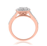 Photo of Emer 1 1/5 ct tw. Lab Grown Diamond Cushion Cluster Trio Set 10K Rose [BT2539RE-C000]