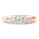 Photo of Wilhelmina 3/8 ct tw. Lab Grown Diamond Princess Cluster Bridal Set 10K Rose [BR2524R-C000]