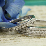 Photo of Princess Oshun 1/4 ct tw. Lab Grown Diamond Wedding Band Set 14K White [WB2509W]