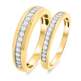 Photo of Melanie 3/4 ct tw. Lab Grown Diamond Wedding Band Set 14K Yellow [WB2531Y]