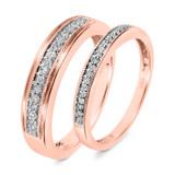 Photo of Princess Oshun 1/4 ct tw. Lab Grown Diamond Wedding Band Set 10K Rose [WB2509R]