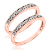 Photo of Princess Oshun 1/5 ct tw. Lab Grown Diamond Same Sex Ladies Band Set 14K Rose [WL2509R]