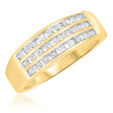 Photo of Annalise 1 3/8 ct tw. Lab Grown Diamond Same Sex Mens Band Set 14K Yellow [BT2499YM]