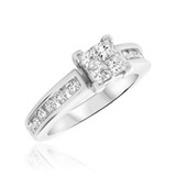 Photo of Elegance 2 ct tw. Lab Grown Diamond Princess Cluster Trio Set 14K White [BT2527WE-C000]