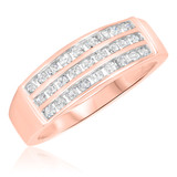 Photo of Annalise 1 3/8 ct tw. Lab Grown Diamond Same Sex Mens Band Set 14K Rose [BT2499RM]