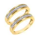 Photo of Princess Oshun 1/3 ct tw. Lab Grown Diamond Same Sex Mens Band Set 10K Yellow [WM2509Y]