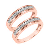 Photo of Princess Oshun 1/3 ct tw. Lab Grown Diamond Same Sex Mens Band Set 10K Rose [WM2509R]