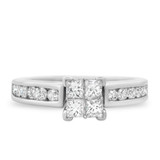 Photo of Elegance 1 1/2 ct tw. Lab Grown Diamond Princess Cluster Bridal Set 14K White [BT2527WE-C000]