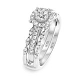 Photo of Jules 1/2 ct tw. Lab Grown Diamond Round Cluster Bridal Set 10K White [BR2540W-C000]