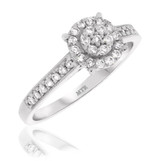 Photo of Jules 1/2 ct tw. Lab Grown Diamond Round Cluster Bridal Set 10K White [BT2540WE-C000]