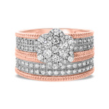 Photo of Madeline 3/4 ct tw. Lab Grown Diamond Fancy Cluster Bridal Set 14K Rose [BR2532R-C000]