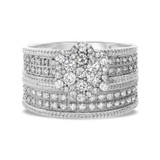 Photo of Madeline 3/4 ct tw. Lab Grown Diamond Fancy Cluster Bridal Set 10K White [BR2532W-C000]