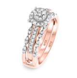 Photo of Jules 1/2 ct tw. Lab Grown Diamond Round Cluster Bridal Set 10K Rose [BR2540R-C000]