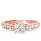 Photo of Arabella 7/8 ct tw. Lab Grown Diamond Princess Cluster Bridal Set 10K Rose [BT2511RE-C000]