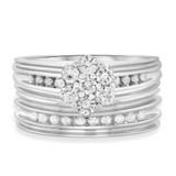 Photo of Braylin 2/3 ct tw. Lab Grown Diamond Round Cluster Bridal Set 10K White [BR2492W-C000]