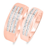 Photo of Kindred 3/4 ct tw. Lab Grown Diamond Wedding Band Set 14K Rose [WB2500R]