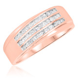 Photo of Kindred 3/4 ct tw. Lab Grown Diamond Wedding Band Set 14K Rose [BT2500RM]