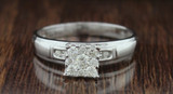 Photo of Boundless 3/8 ct tw. Lab Grown Diamond Princess Cluster Engagement Ring 14K White Gold [BT2503WE-C000]