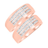 Photo of Kindred 7/8 ct tw. Lab Grown Diamond Same Sex Mens Band Set 14K Rose [WM2500R]