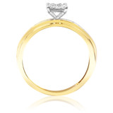Photo of Farrah 1/3 ct tw. Lab Grown Diamond Princess Cluster Engagement Ring 10K Yellow Gold [BT2502YE-C000]