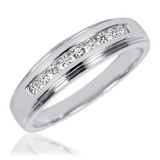 Photo of Encina 1/5 ct tw. Lab Grown Diamonds Mens Band 14K White Gold [BT2491WM]