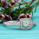 Photo of Bridgette 1/5 ct tw. Lab Grown Diamond Cushion Cluster Engagement Ring 14K White Gold [BT2519WE-C000]
