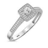 Photo of Bridgette 1/5 ct tw. Lab Grown Diamond Cushion Cluster Engagement Ring 14K White Gold [BT2519WE-C000]